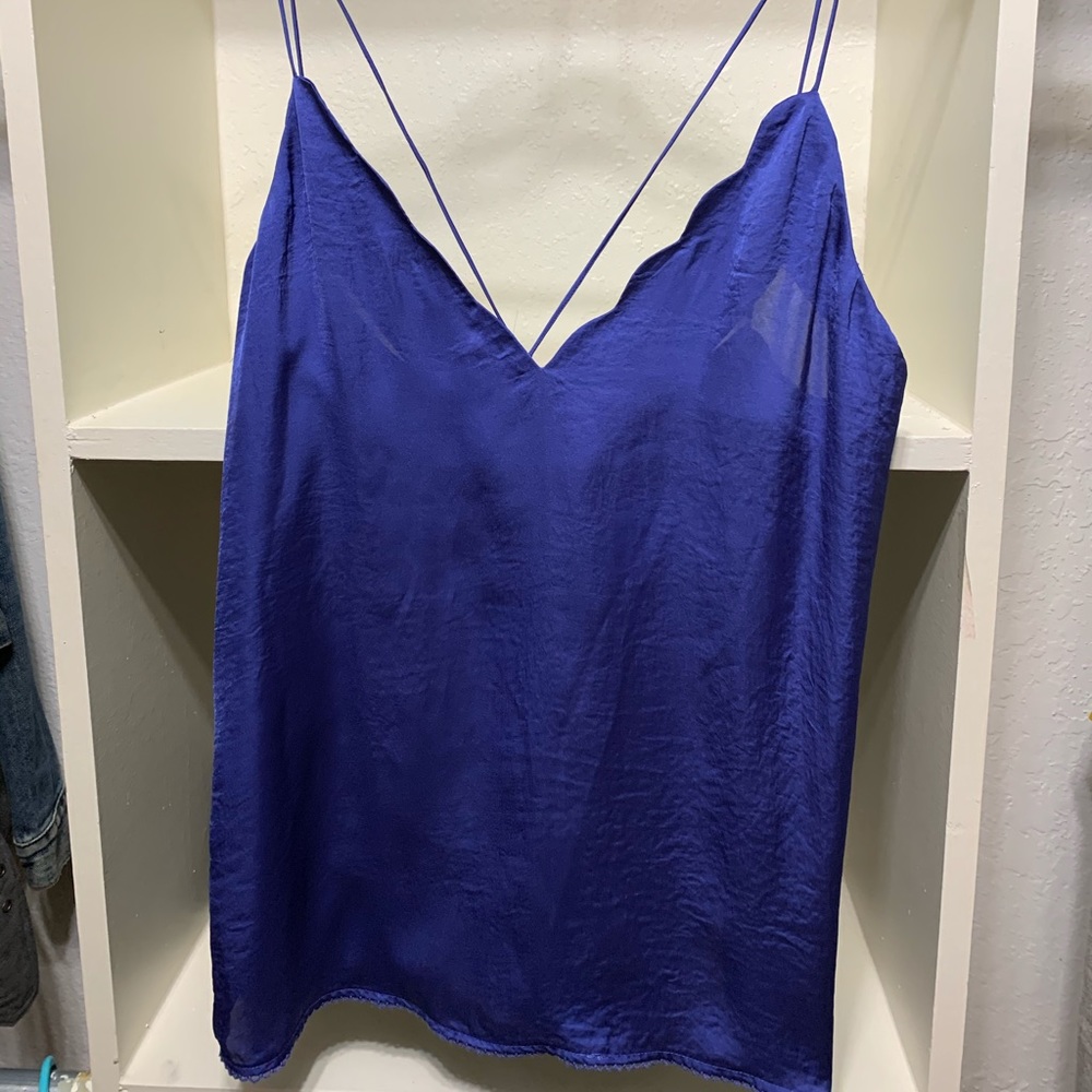 Free People Scalloped cami. Blue size M